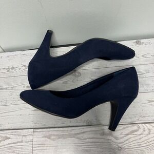 American Rag Felix Navy Blue Faux Suede Round Toe Pumps Heels AR AFELIX 7M